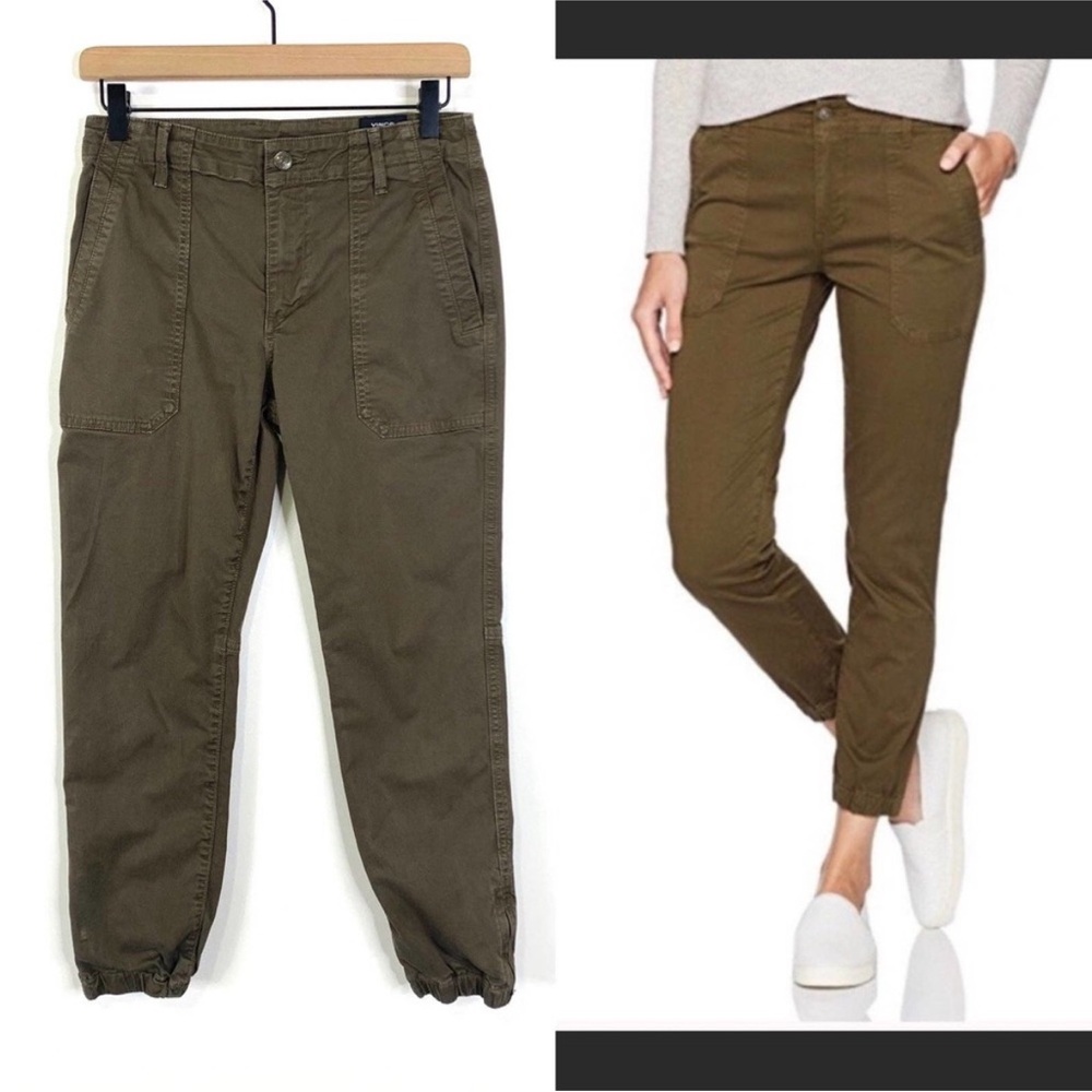 Vince Cotton-Spandex Pants in Olive